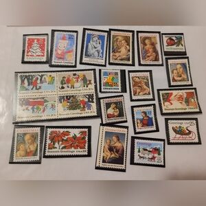 US Stamp Collection * 21 Christmas Stamps * 80s and 90s * Vintage * #5